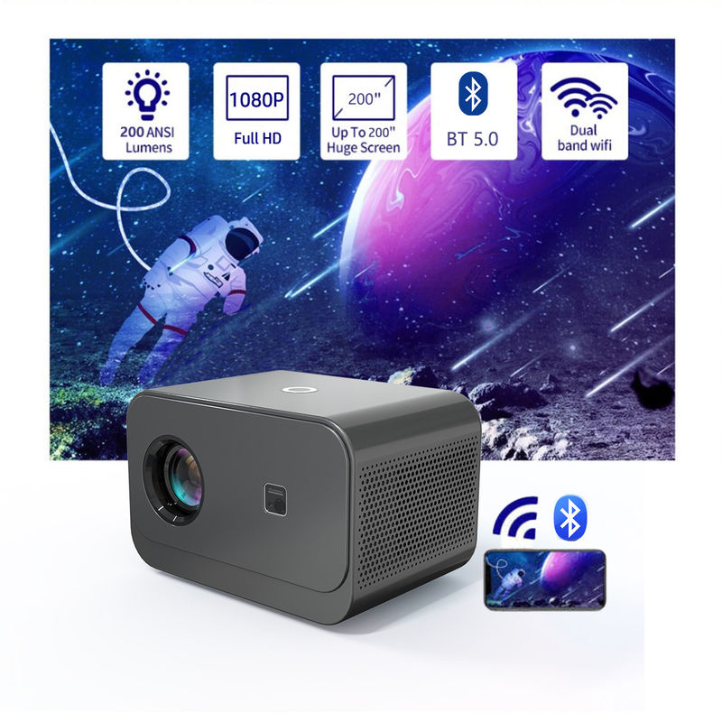 اندروید 9.0 محصول جدید فوکس الکتریکی LED + LCD HDMI پروژکتور 200 لومن