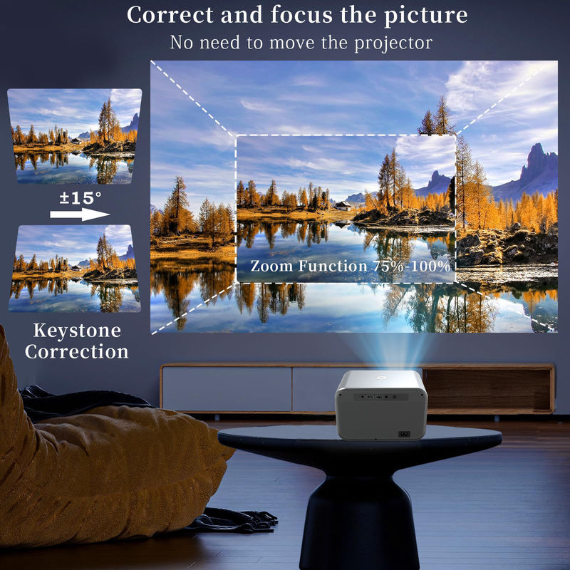 AC100-240 ولت، 50/60 هرتز اندروید 9.0 محصول جدید فوکس الکتریکی LED+LCD HDMI پروژکتور 200 لومن