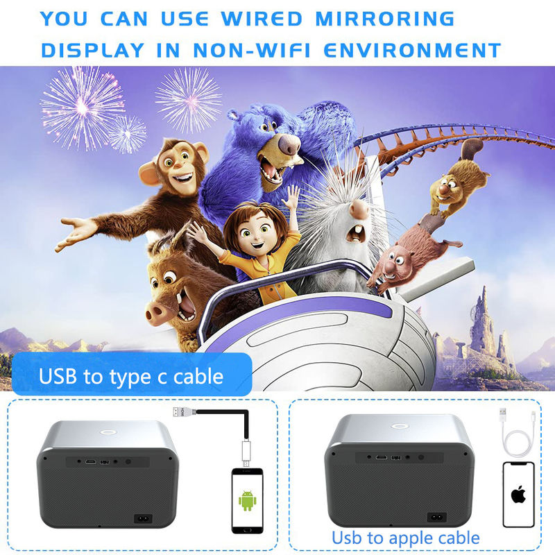 AC100-240 ولت، 50/60 هرتز اندروید 9.0 محصول جدید فوکس الکتریکی LED+LCD HDMI پروژکتور 200 لومن